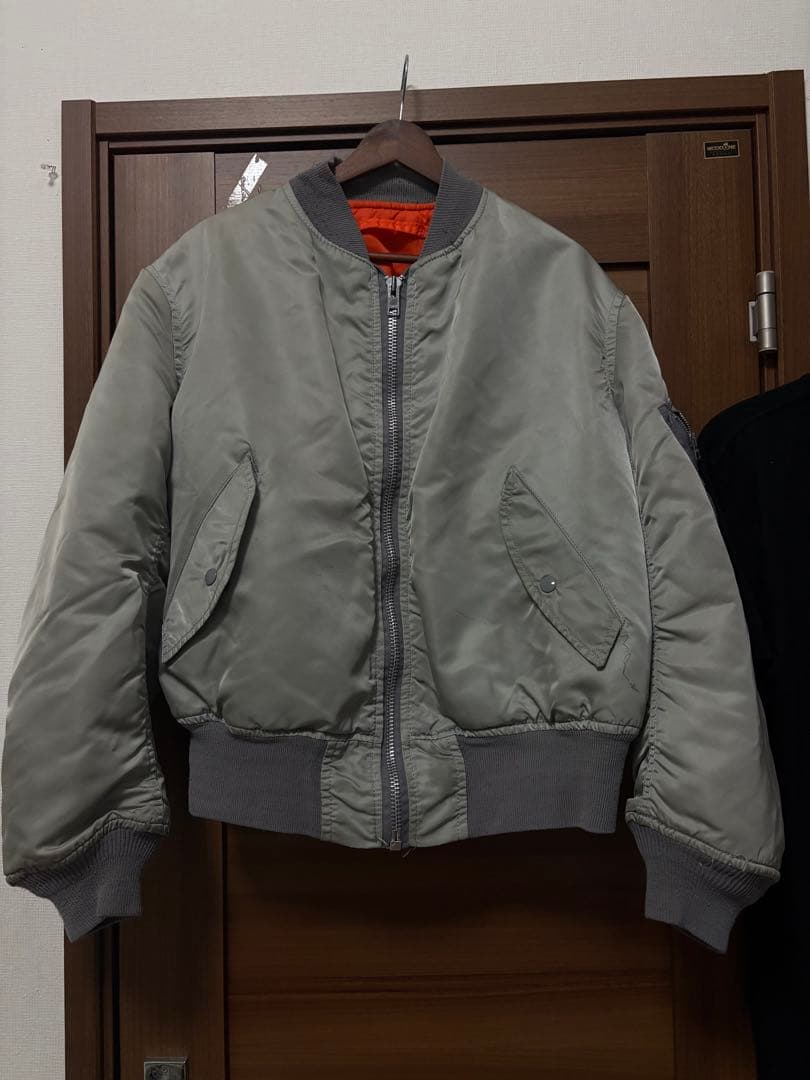 80sアルファ MA-1フライト ジャケット USA製シルバー