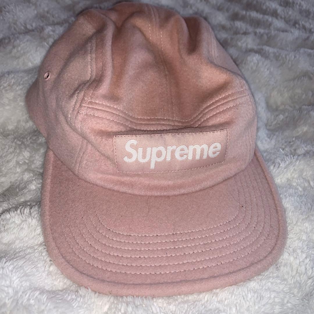 Supreme ピンク フリースキャップ