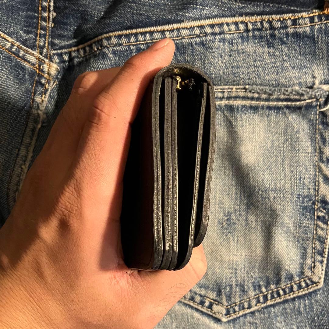 お札が折れない！ミドルトラッカーウォレット 3層 ブラス 栃木レザー