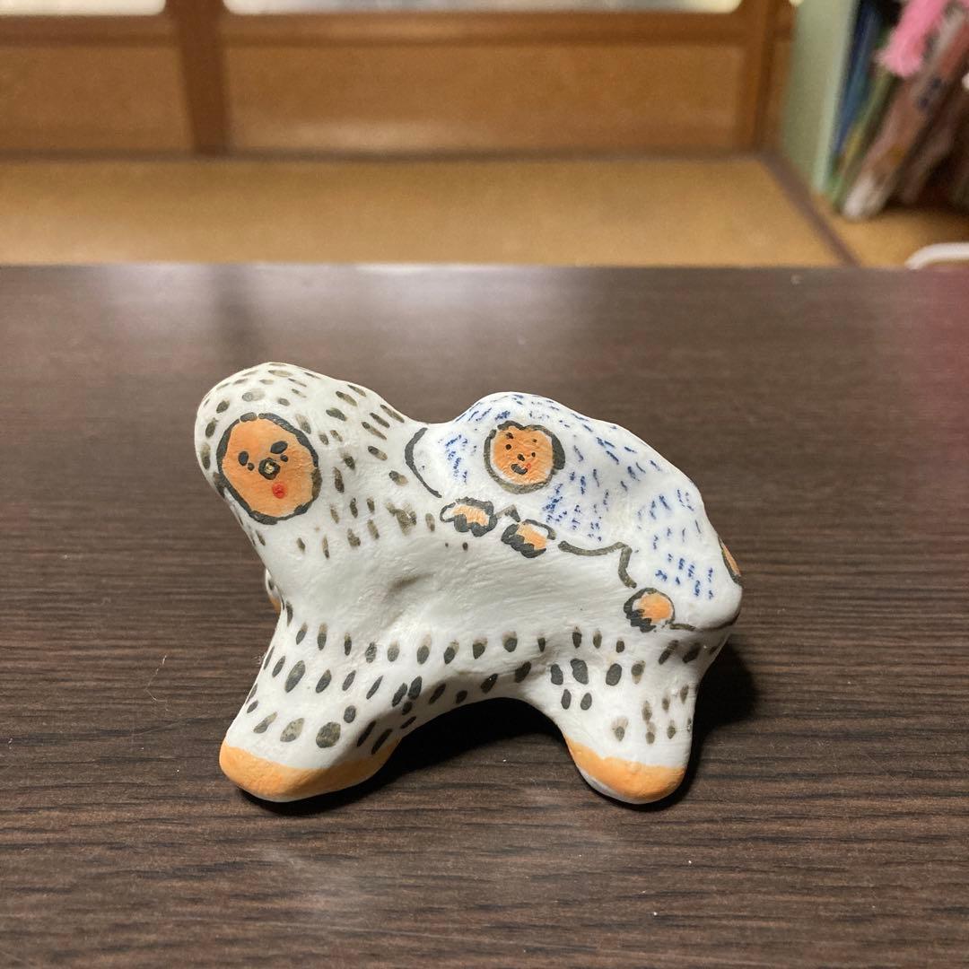 ちえちひろ　置物　おさるの親子