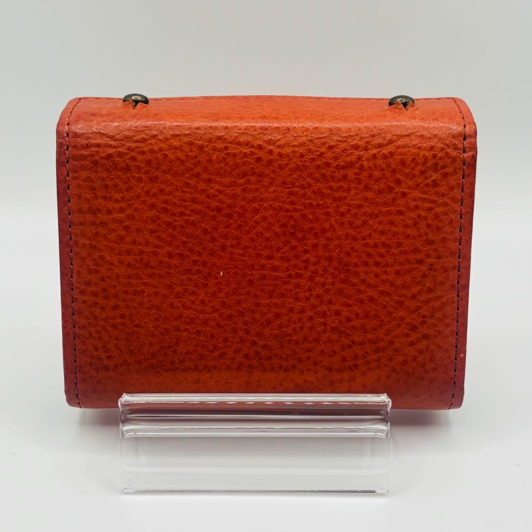 希少◎ m+ エムピウ ミッレフォッリエ オレンジ 2つ折り財布
