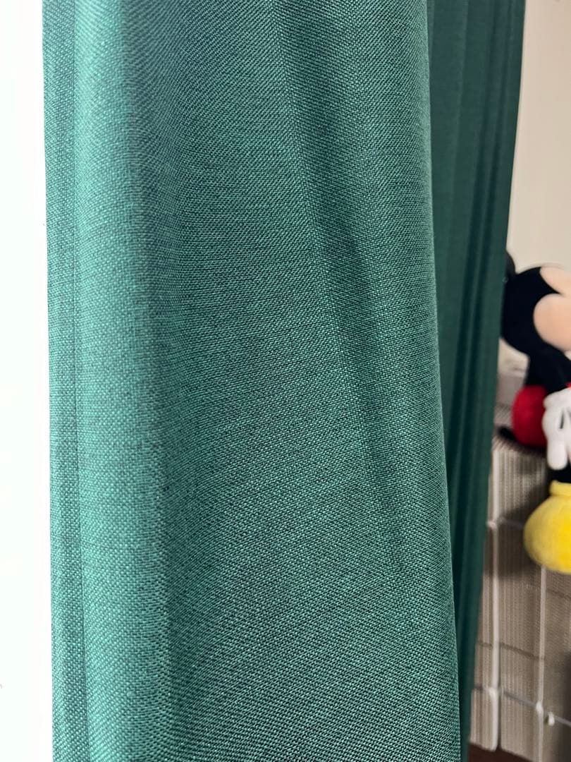 ダークグリーン カーテン レース