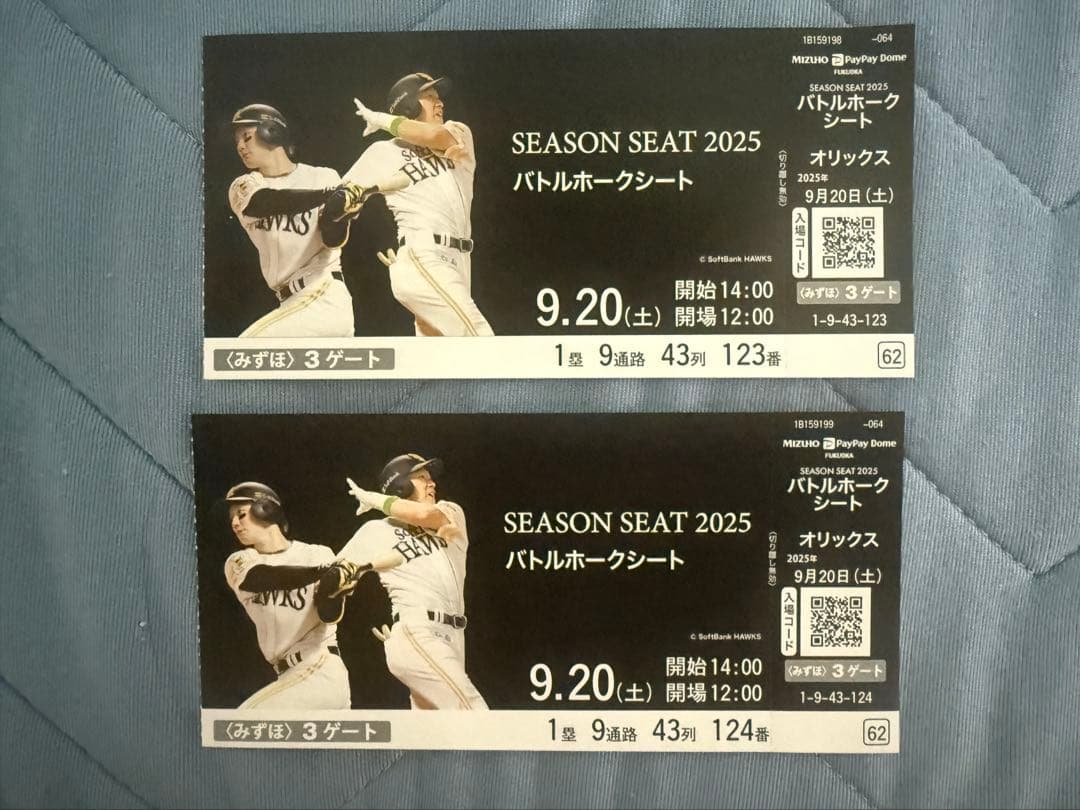 ソフトバンクホークス　チケット