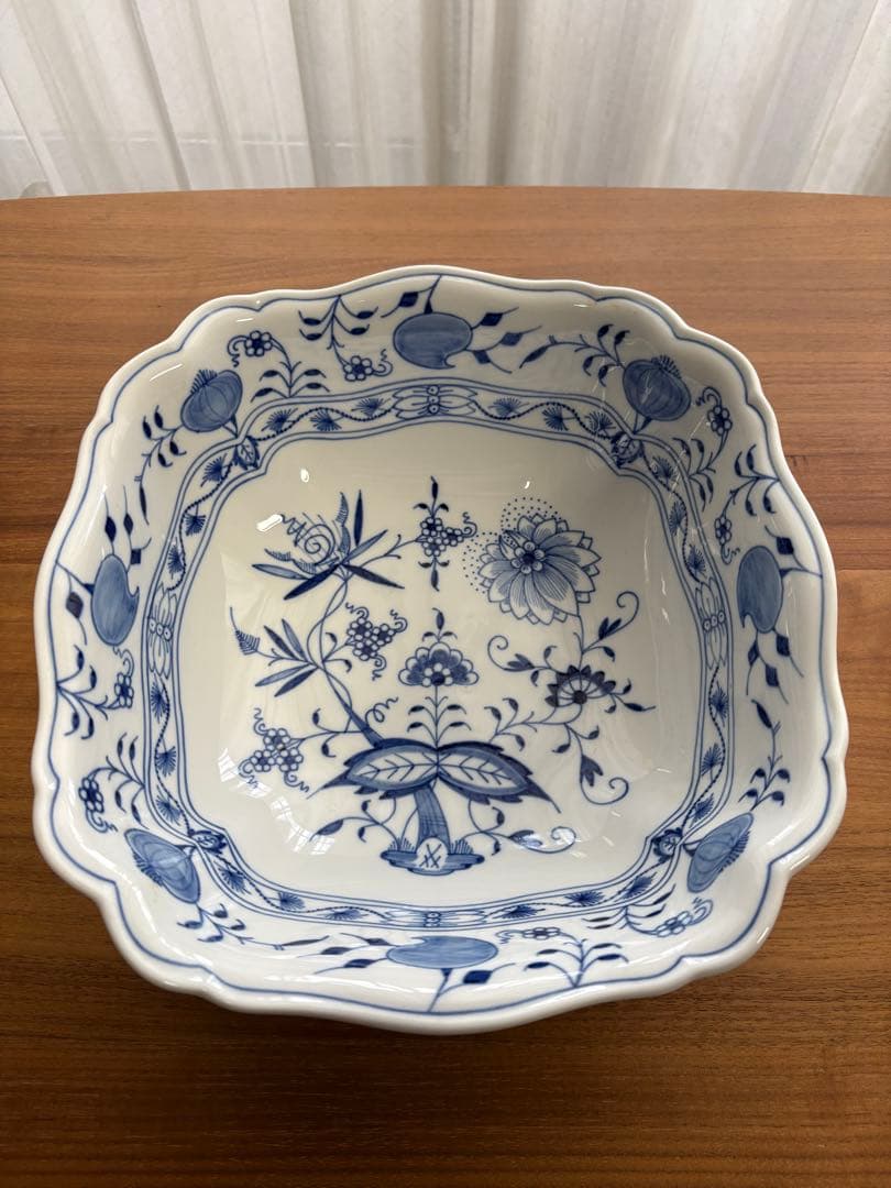 【正月セール】マイセン　ブルーオニオン　27cmスクエアボウル