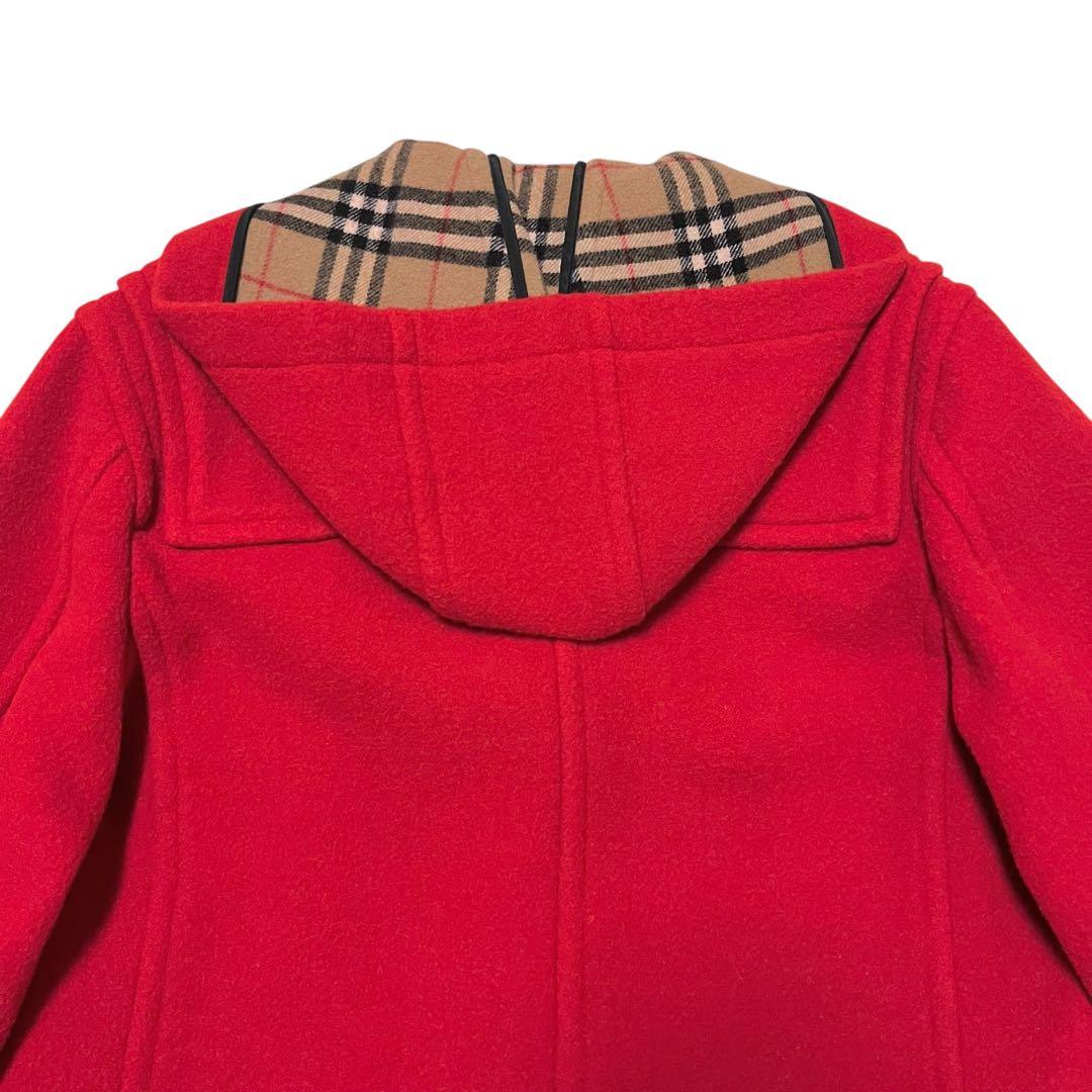 美品✨　バーバリー ブルーレーベル ノバチェック ダッフルコート 赤