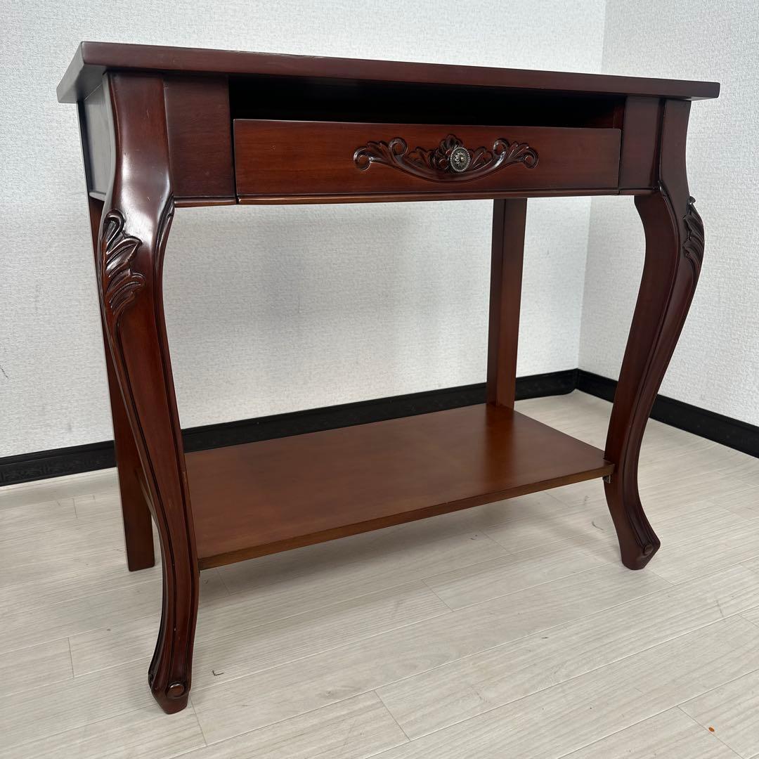 関家具 コモ コンピューターデスク アンティーク調 猫脚 伸長式 i4※