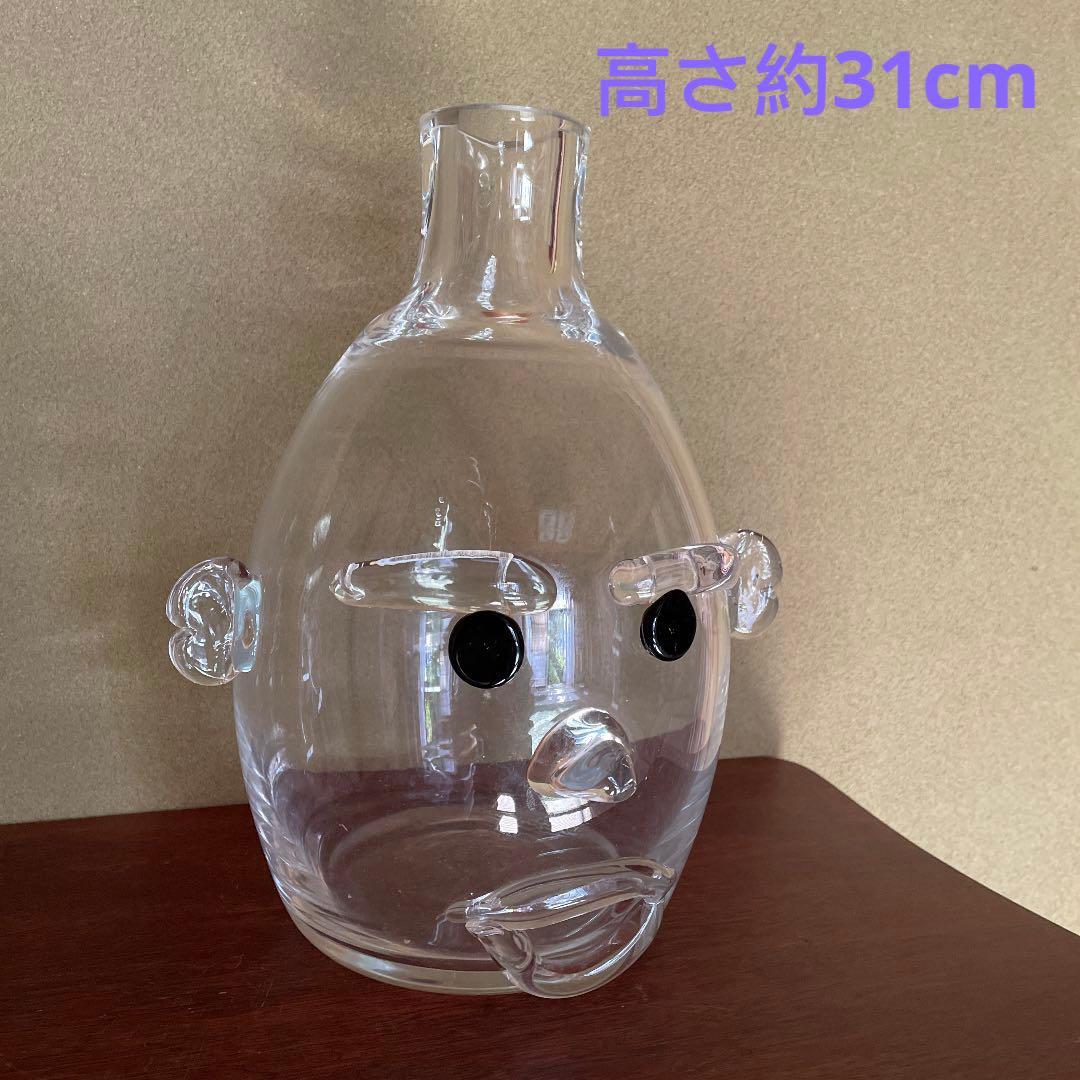 ガラスボトル　人顔　ガラスアート