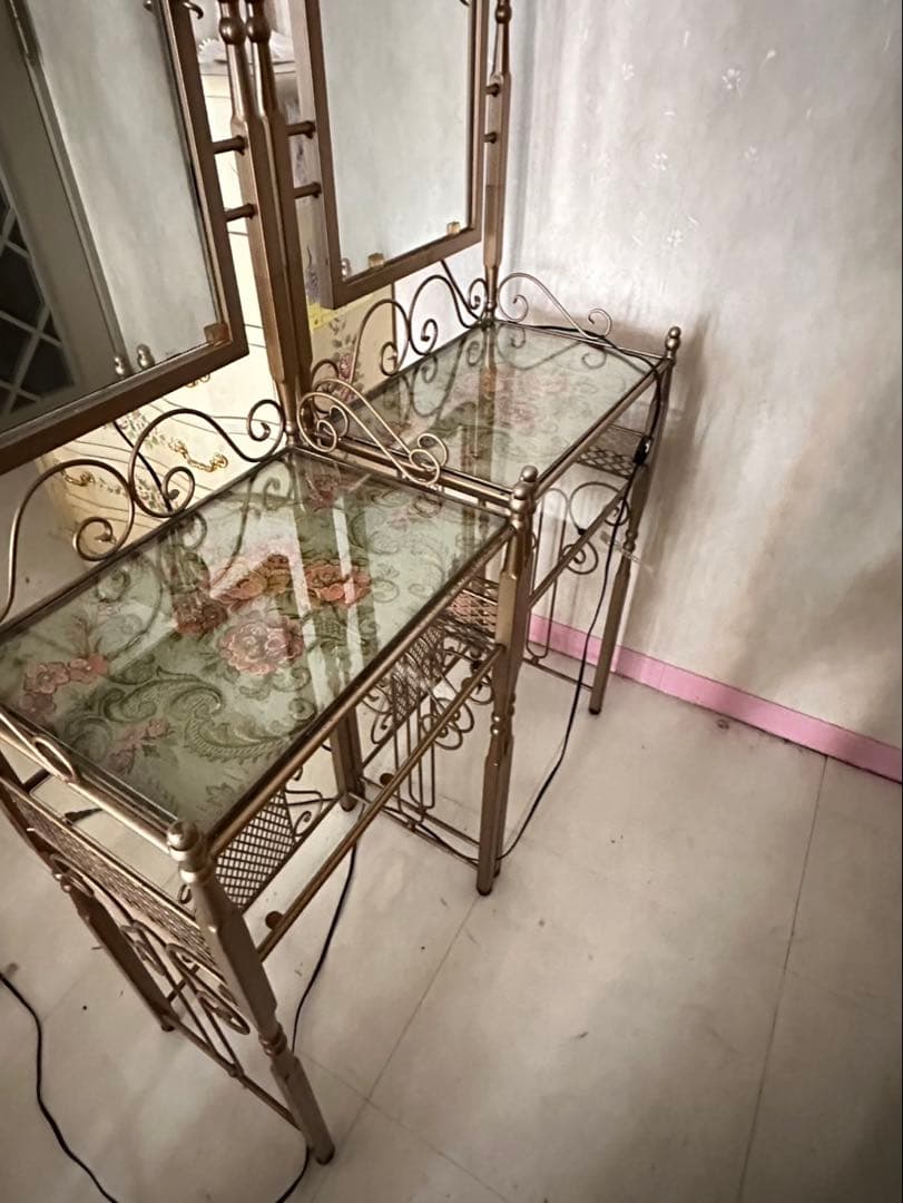 アンティーク調 アイアンフレームドレッサー