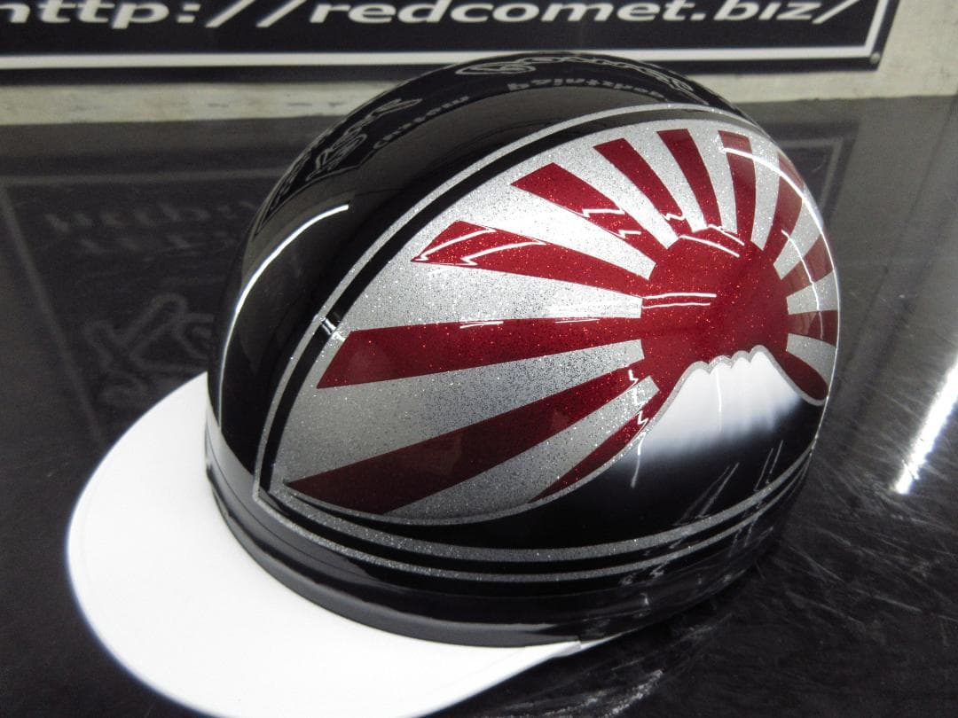 送料込！！カスタムコルク半　富士日章　黒赤銀ラメ最安値082