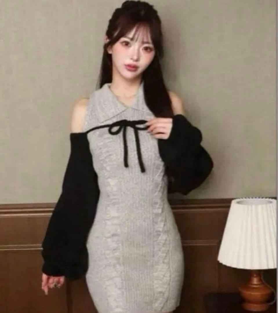 Darich ダーリッチ　ショートボレロニットミニワンピース F-L サイズ