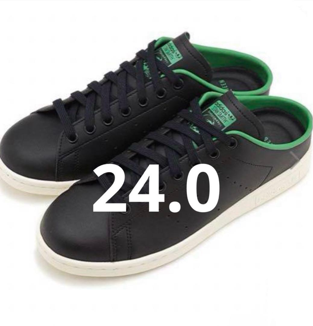 【新品未使用】アディダスタンスミスミュール黒ブラック妊婦マタニティ緑グリーン