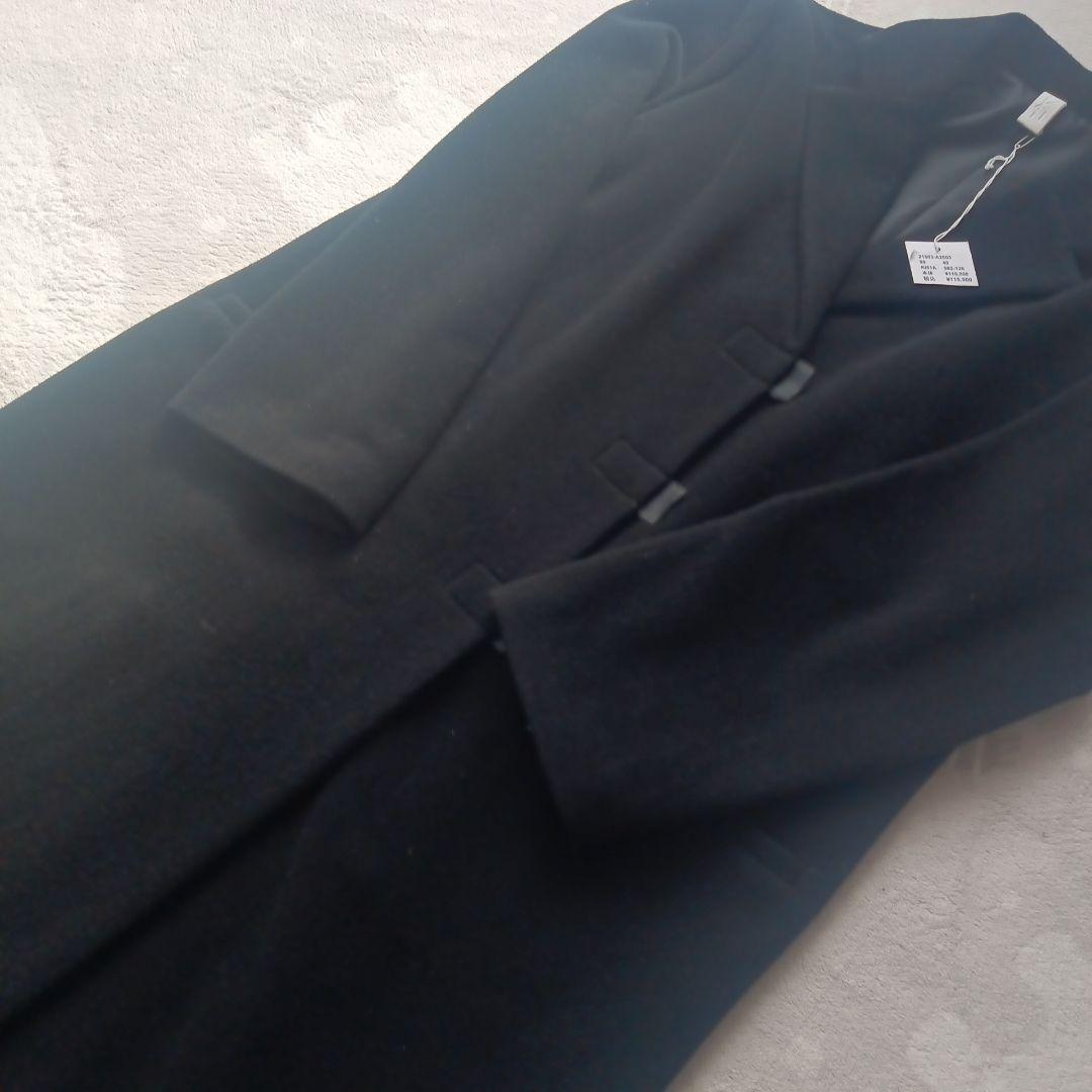 ム*ん様 Ki㈱ヴァンクイシュ.イタリア製ロングコート黒フォーマル高級