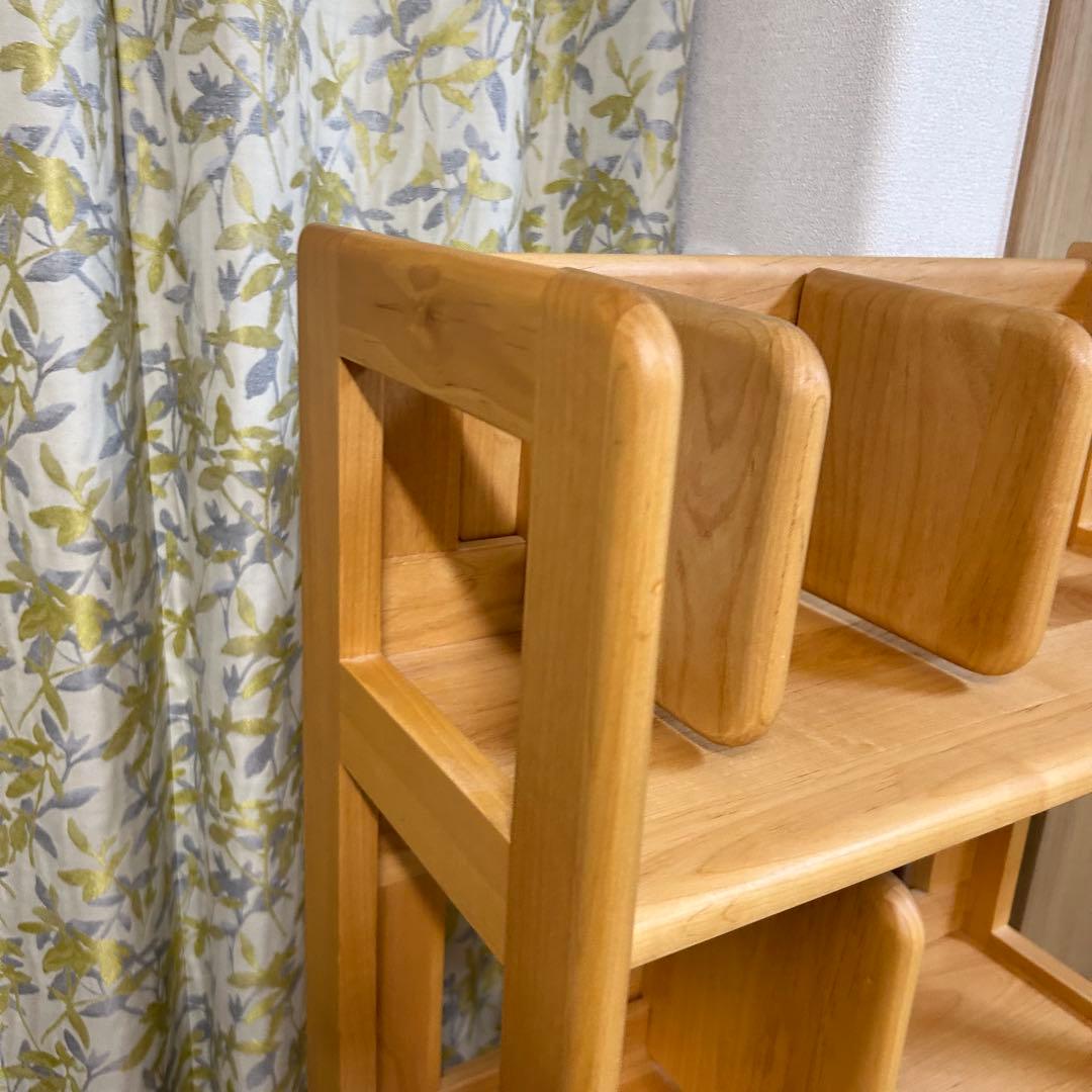 ISEEIKI 木製4段オープンシェルフ　学習　収納　本棚　一生紀