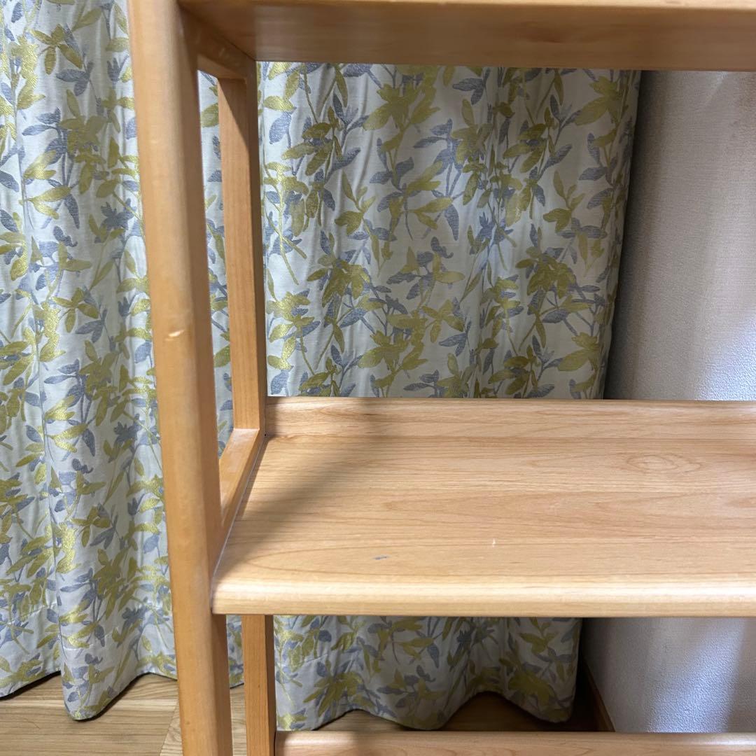 ISEEIKI 木製4段オープンシェルフ　学習　収納　本棚　一生紀