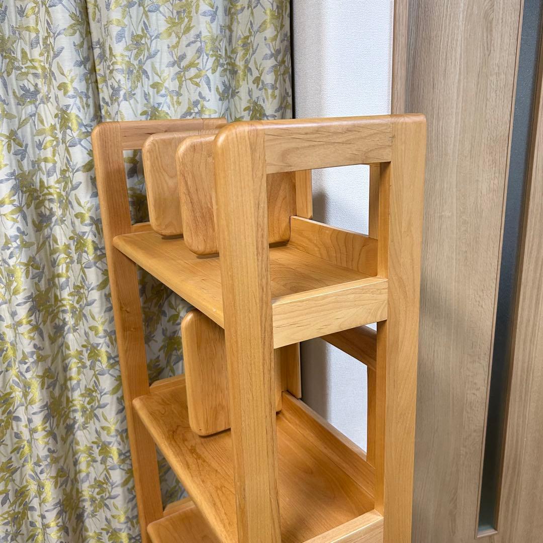 ISEEIKI 木製4段オープンシェルフ　学習　収納　本棚　一生紀