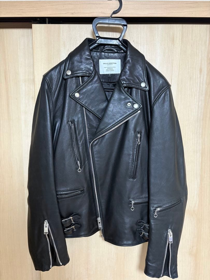 GALLIS ADDICTION ブラック ダブルライダースジャケット サイズ5