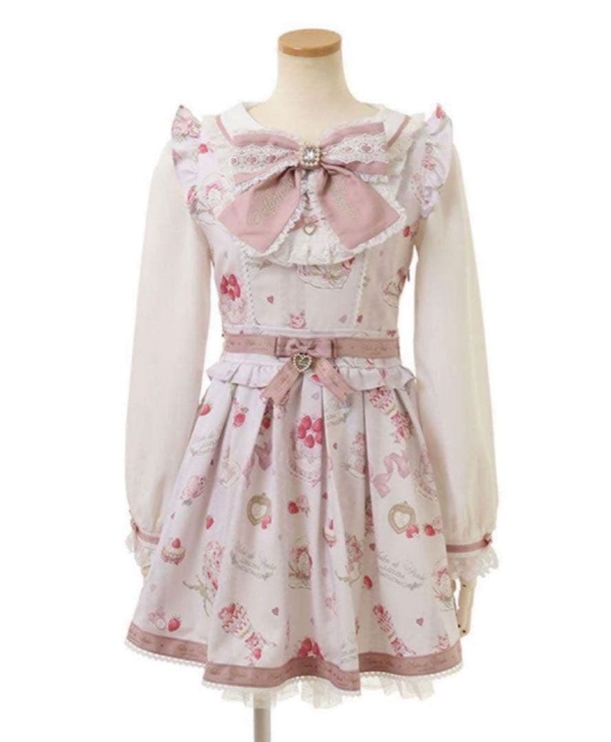 LIZLISA リズリサ Salon de Fraise柄ワンピース ピンク