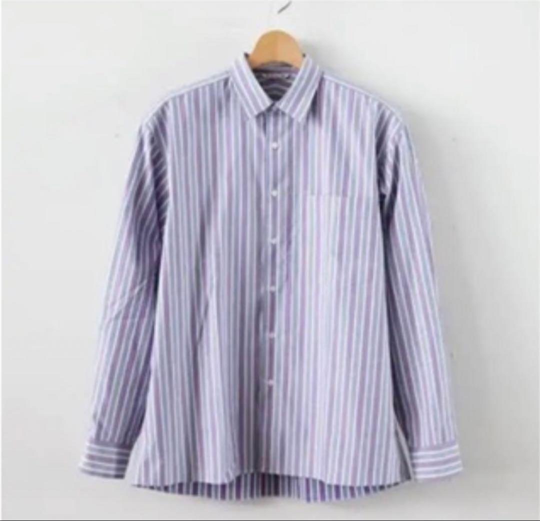 AURALEE 19ss ウォッシュドフィンクスツイルストライプシャツ