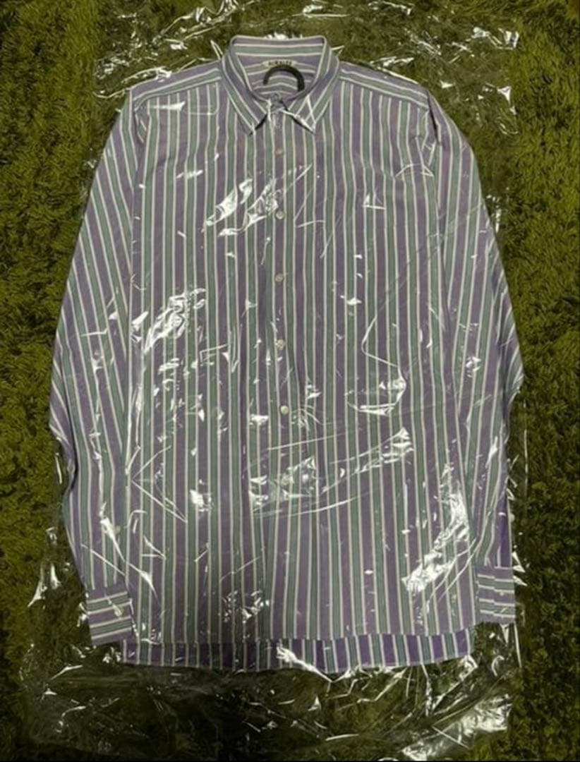 AURALEE 19ss ウォッシュドフィンクスツイルストライプシャツ