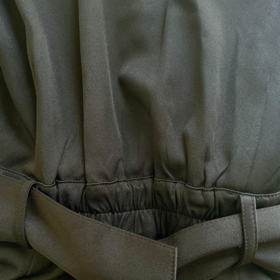  PARTY ベルト付きケープ風オールインワン　黒　Fサイズ