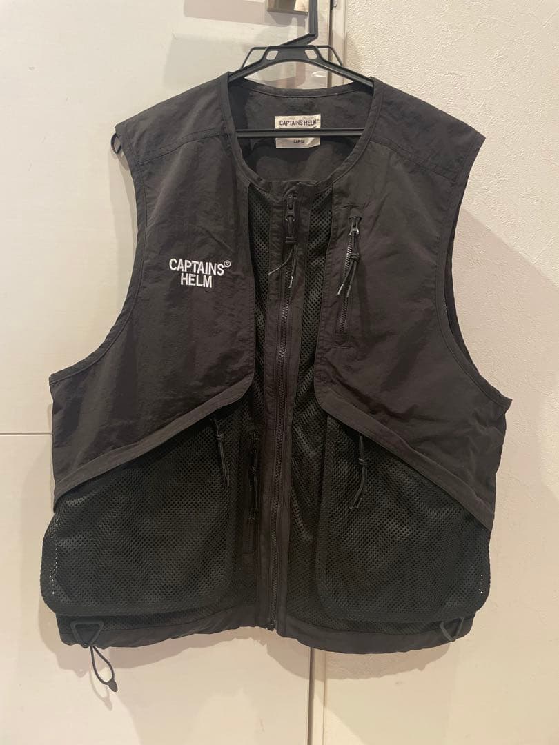 CAPTAIN'S HELM フィッシングベスト メッシュ ブラック Lサイズ