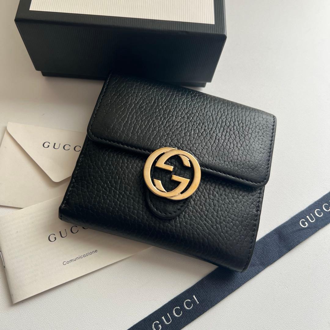 92 極上美品 GUCCI グッチ 2つ折り財布