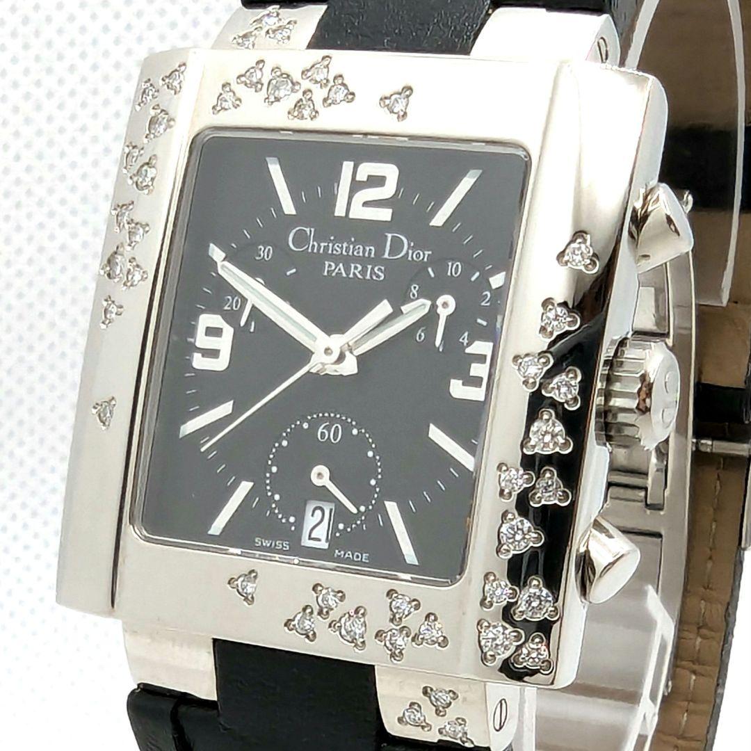 Christian Dior リヴァ ダイヤベゼル クロノグラフ 腕時計 不動