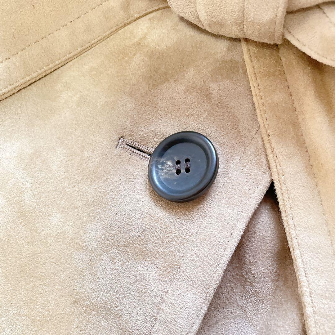 美品✨グレースクラス ラムレザー スウェードロングコート　M ベルト　ベージュ