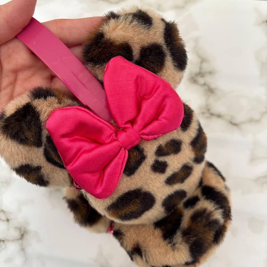 【販売終了】ミニー ヒョウ柄 イヤーマフ ディズニー耳あて ピンクリボンパール付