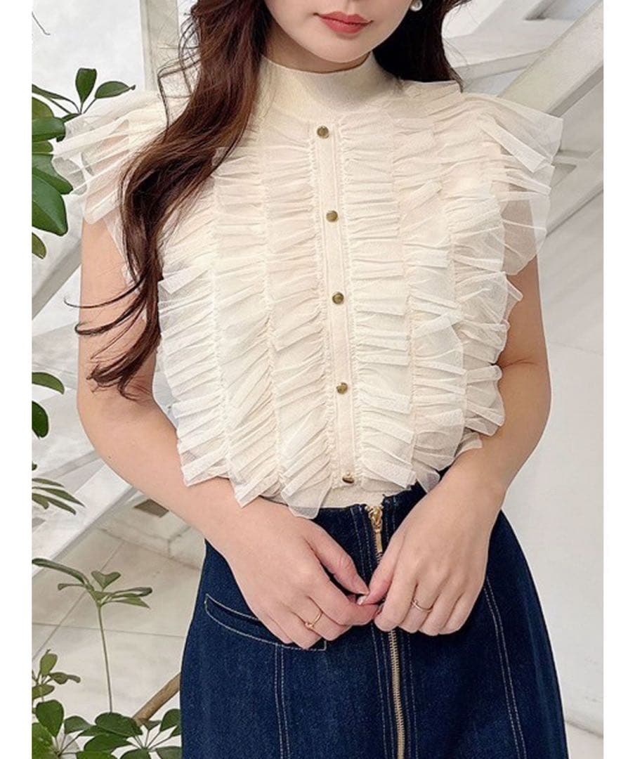 MERCURYDUO チュールフリルニット