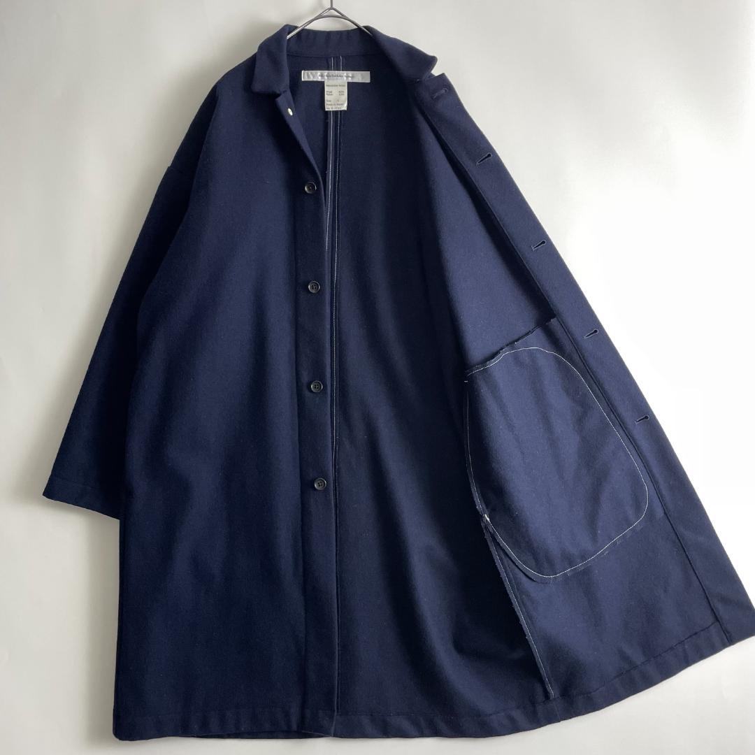 美品 EEL (kc) ドロップショルダー オーバーコート ウールメルトン 比翼