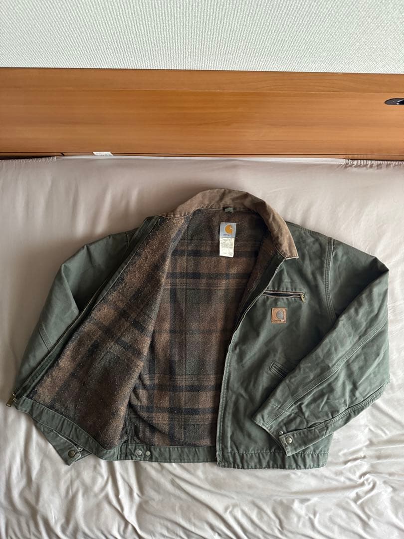 希少 カーハート デトロイト ジャケット J76 MOS モス グリーン