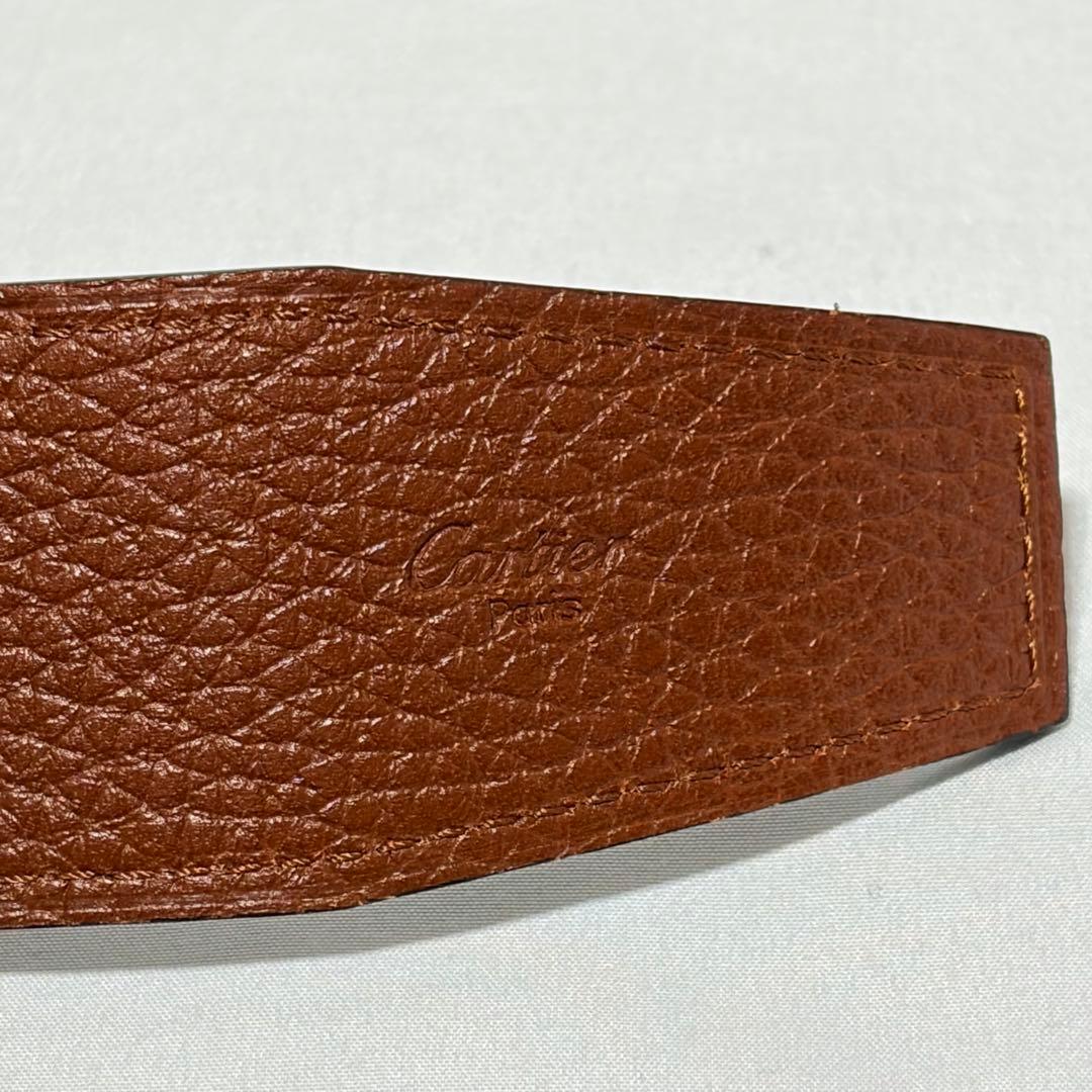 美品 カルティエ タンク アルディロン　 シルバー レザー ブラック