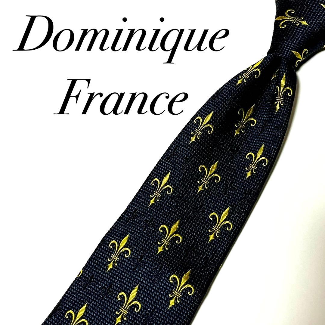 2976 【極美品】 ドミニクフランス ネクタイ 紋章 クレスト スリークラウン