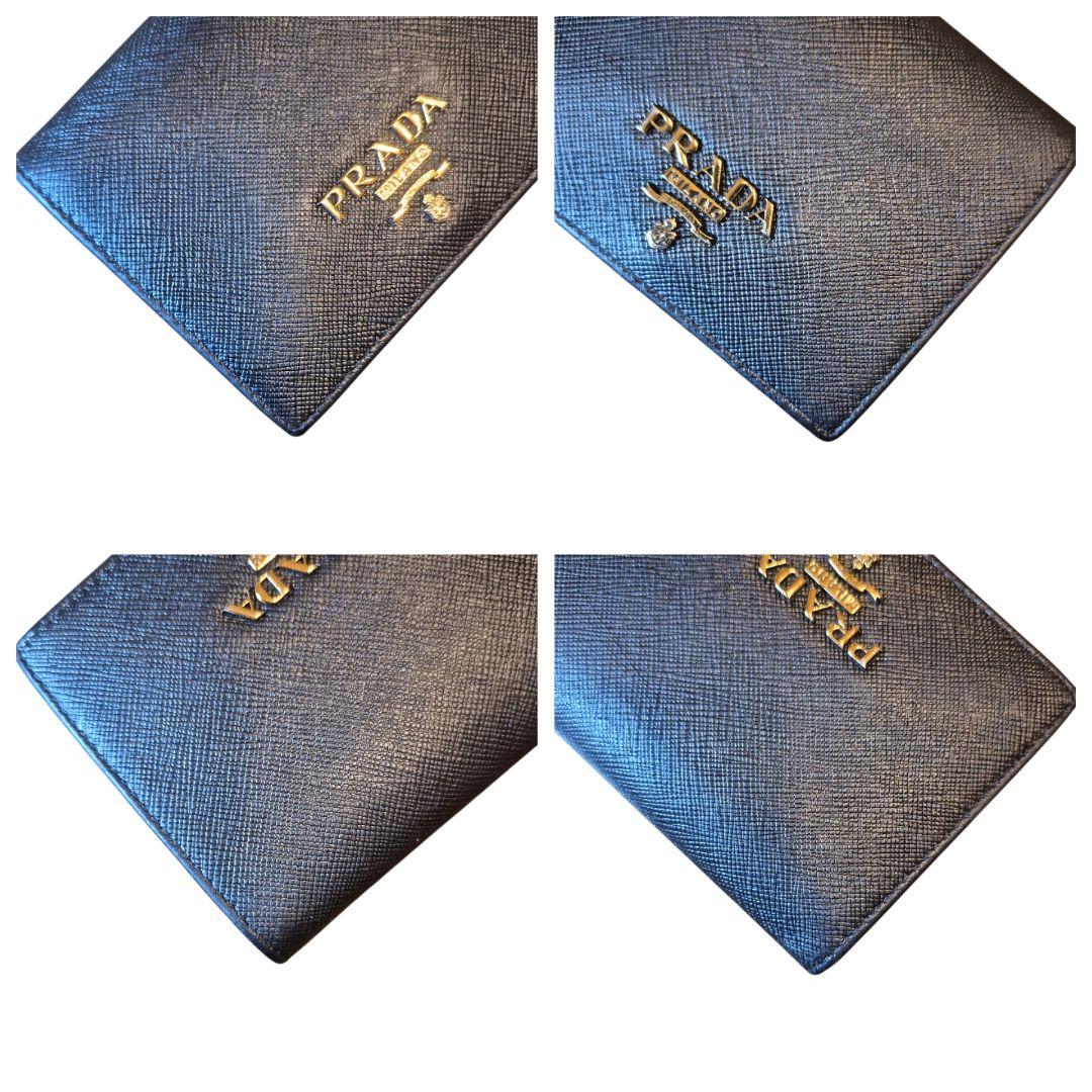 ＰＲＡＤＡ　プラダ　サフィアーノ　二つ折り財布　ブラック革 o