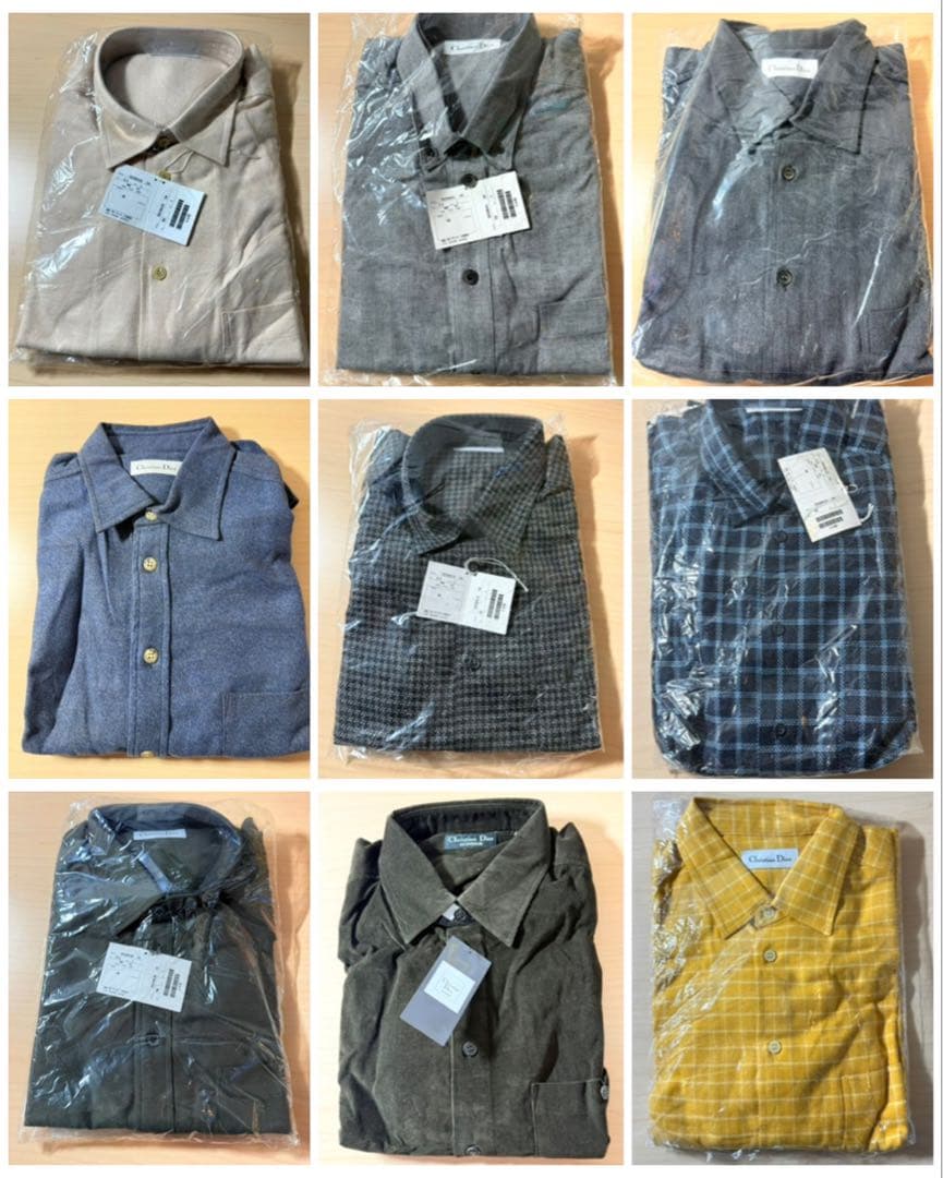 未使用 メンズ ディオール Dior 秋冬 シャツ サイズ L 9枚 90s