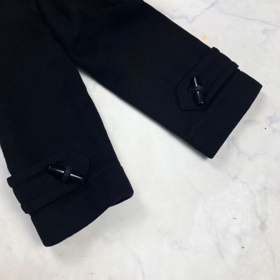 極美品 バーバリーブリット ダッフルコート　黒 メガネチェック