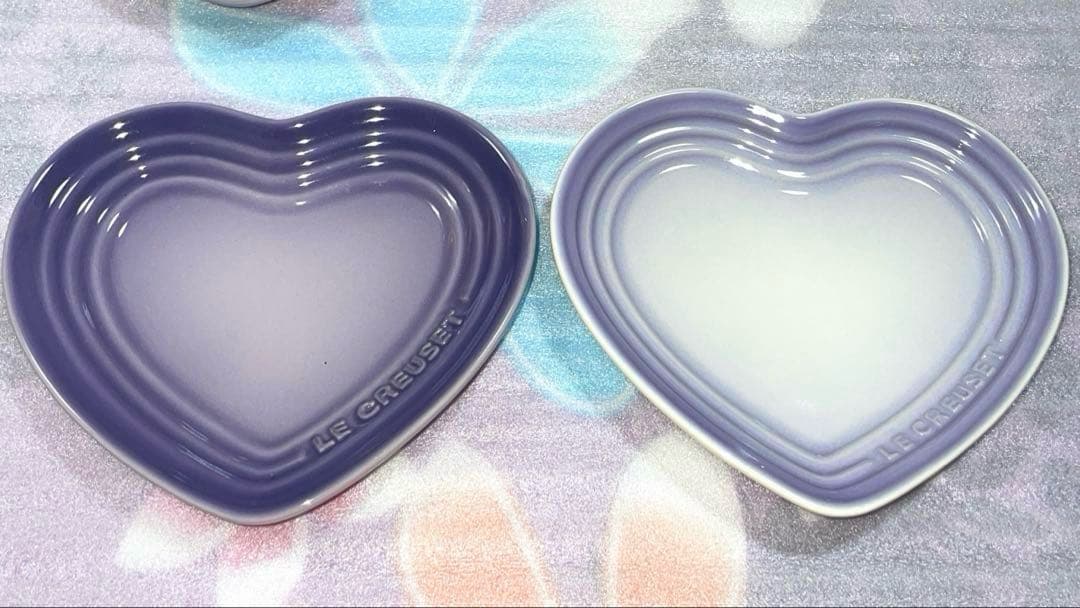 ル・クルーゼ　海外　ハートプレート　パウダーパープル　ブルーベルパープル　新品