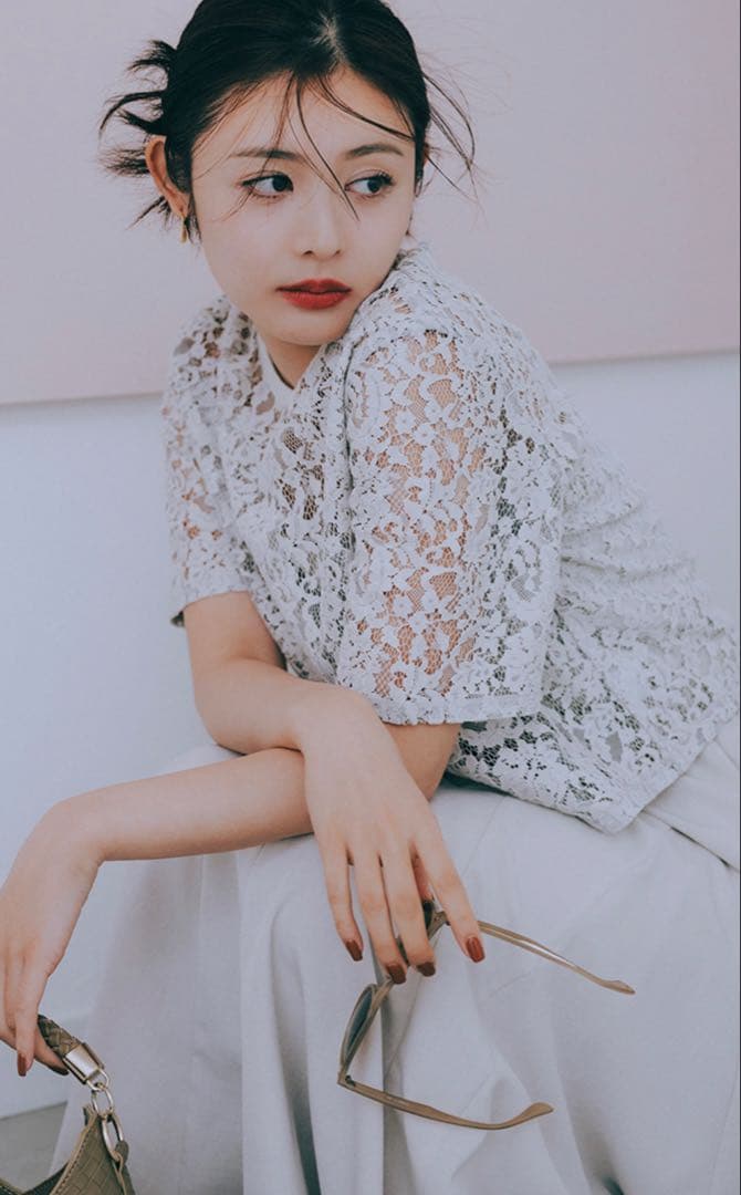 Kao 　LOUNIE クロップドレース　ブラウス 現行品　38