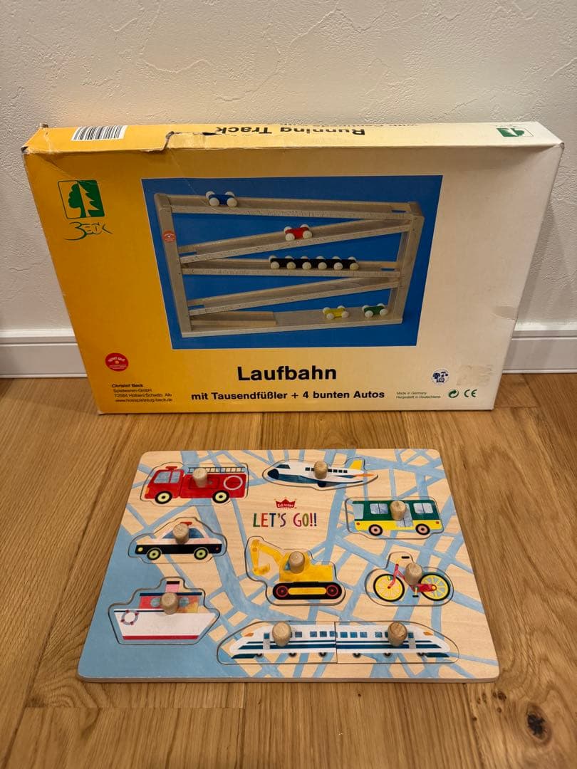 Laufbahn Beck社トレインカースロープとエドインター木のパズルセット
