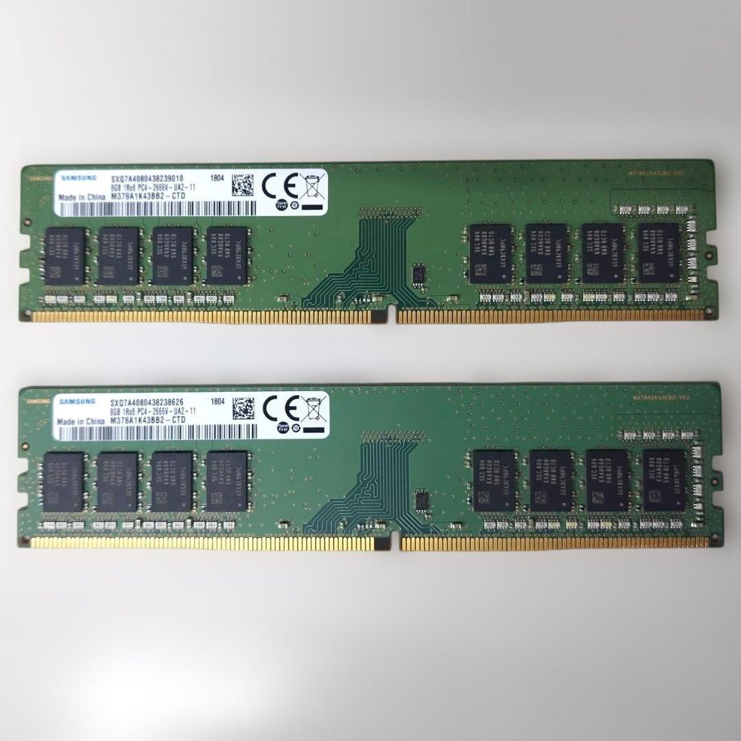 SAMSUNG DDR4 2666MHz 8GB×2枚 16Gb 動作確認済