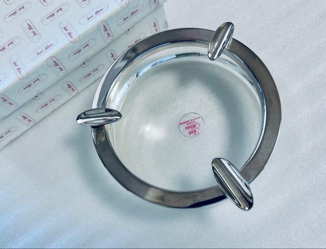 SAINT HILAIRE サンティレール クリスタル灰皿　銀製口枠