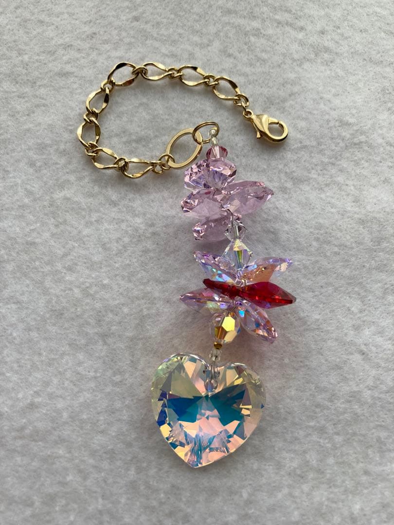 サンキャッチャーバッグチャームハート