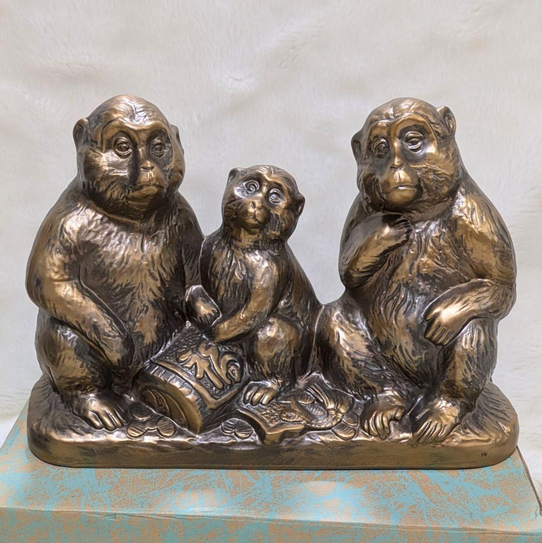 寿光 三猿 申 干支 置物 とこなめ焼 新品 箱付き 縁起物