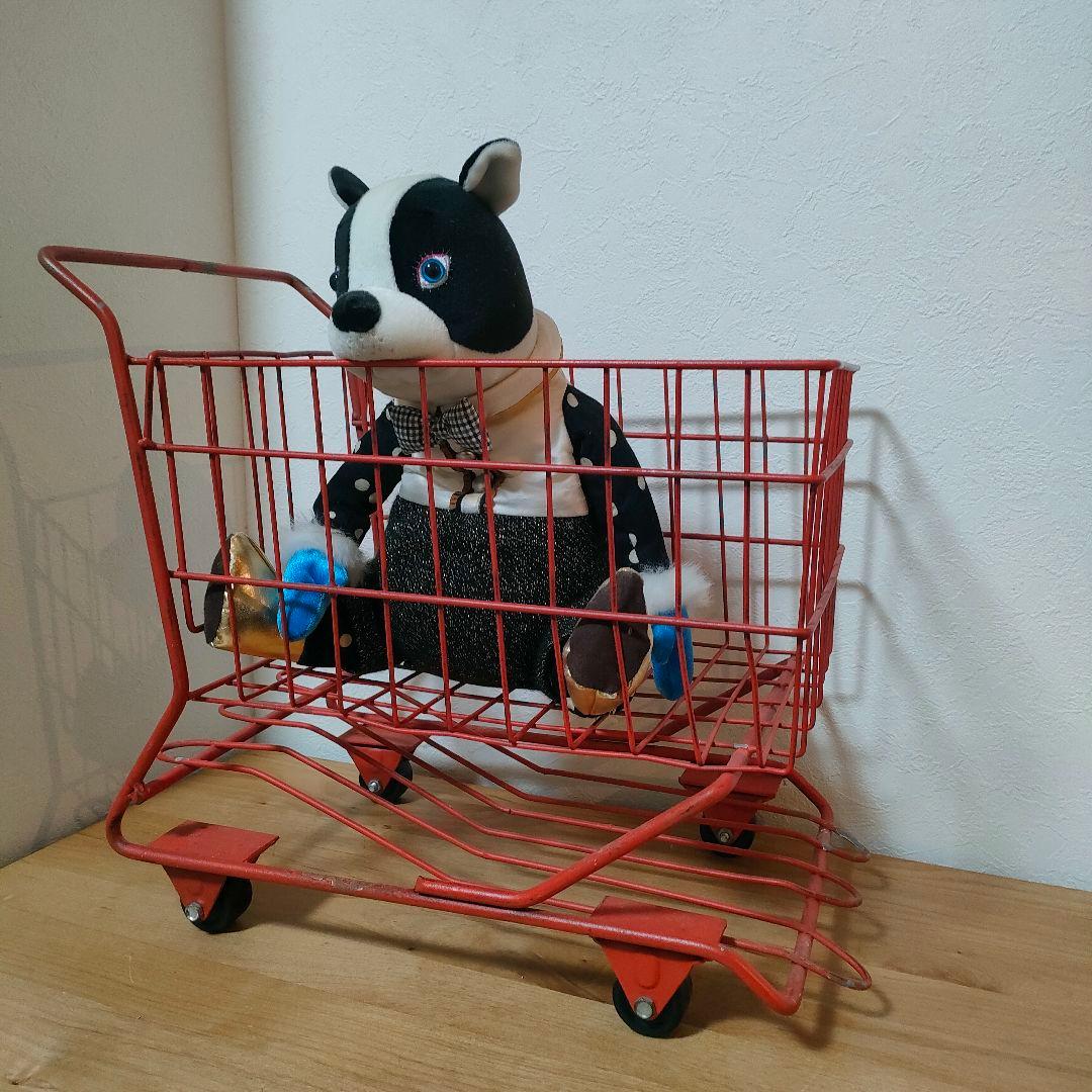 赤い 鉄製　アンティーク キャリーワゴン