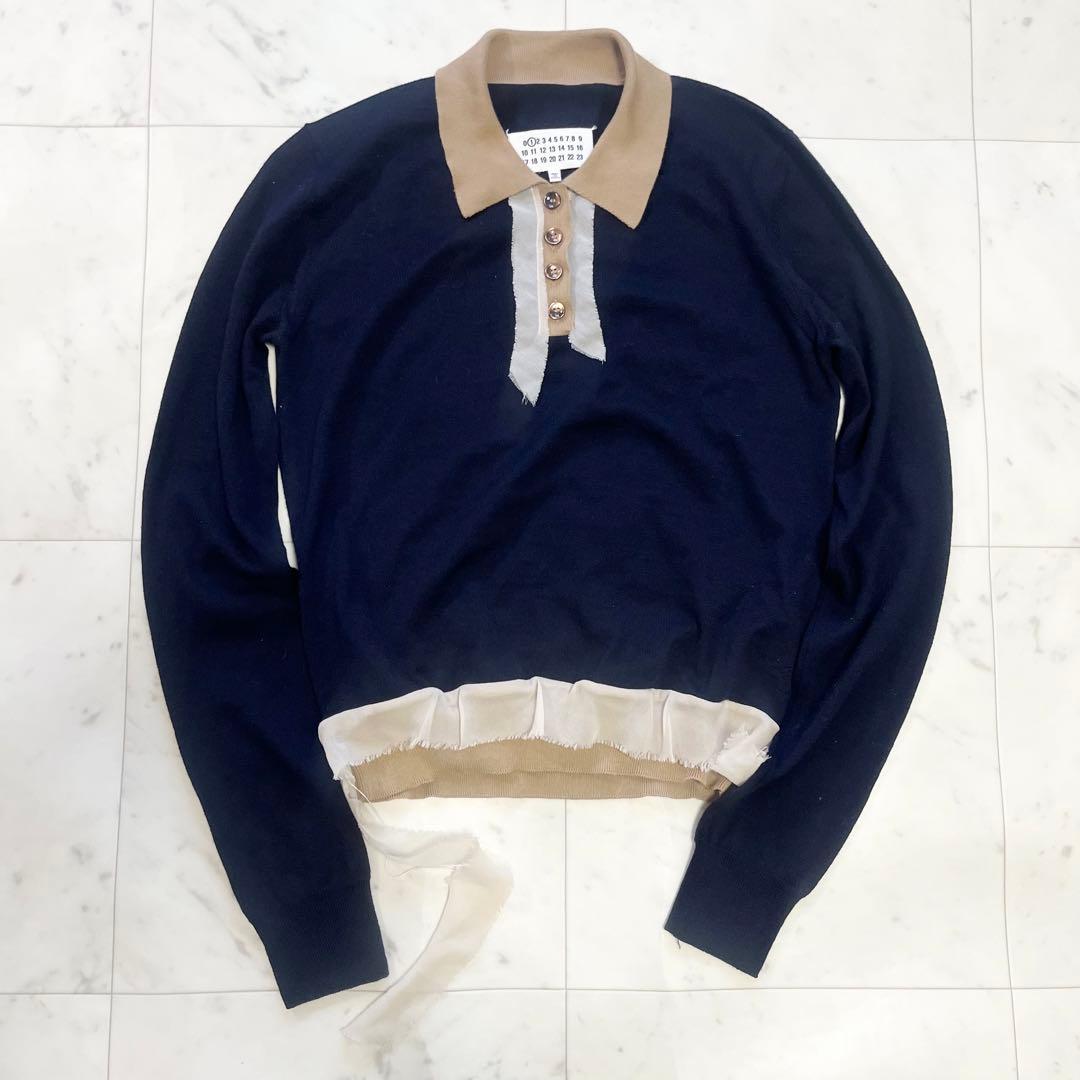 Maison Margiela ドッキングデザインポロニット ステッチ Sサイズ