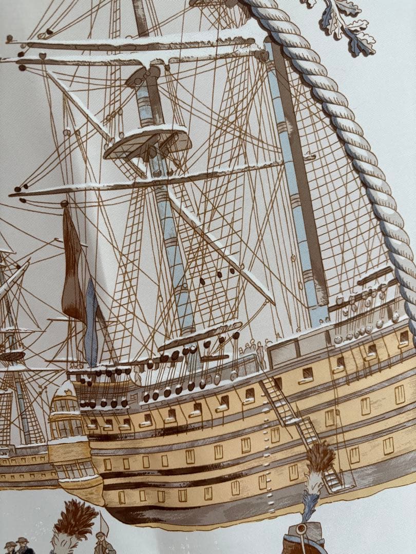 美品 エルメス カレ90 MARINE ET CAVALERIE 海と騎兵隊