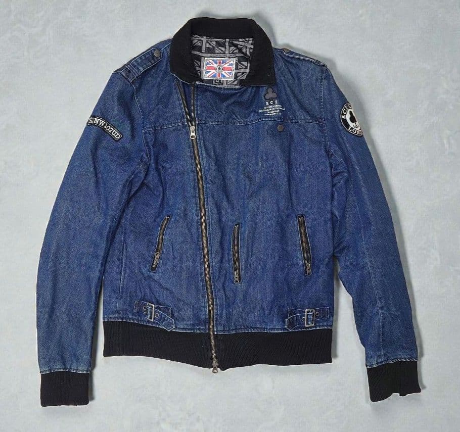 エースカフェロンドン ライダースジャケット ネイビー LLサイズ