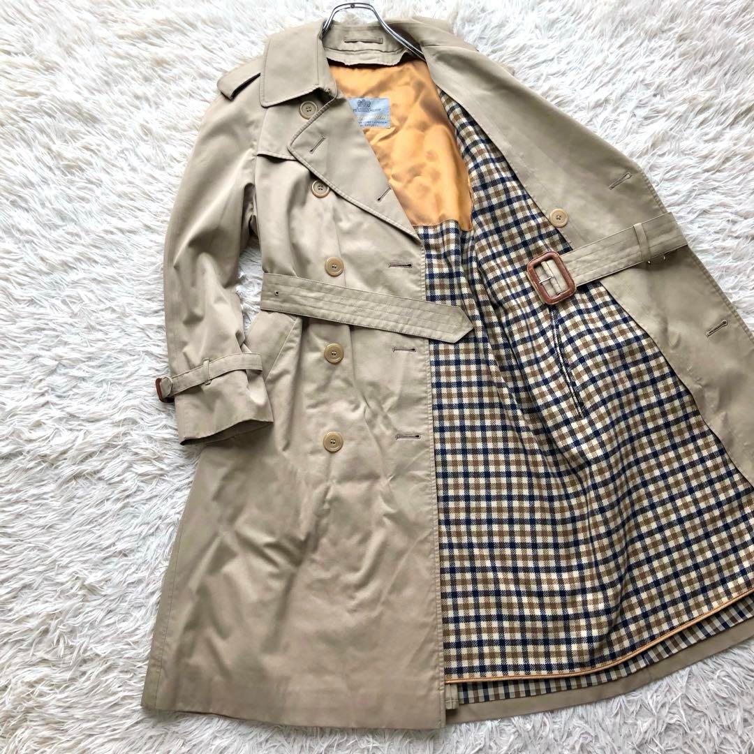 【極美品英国製】アクアスキュータム　トレンチコート　ベージュ　付属品完備　ロング