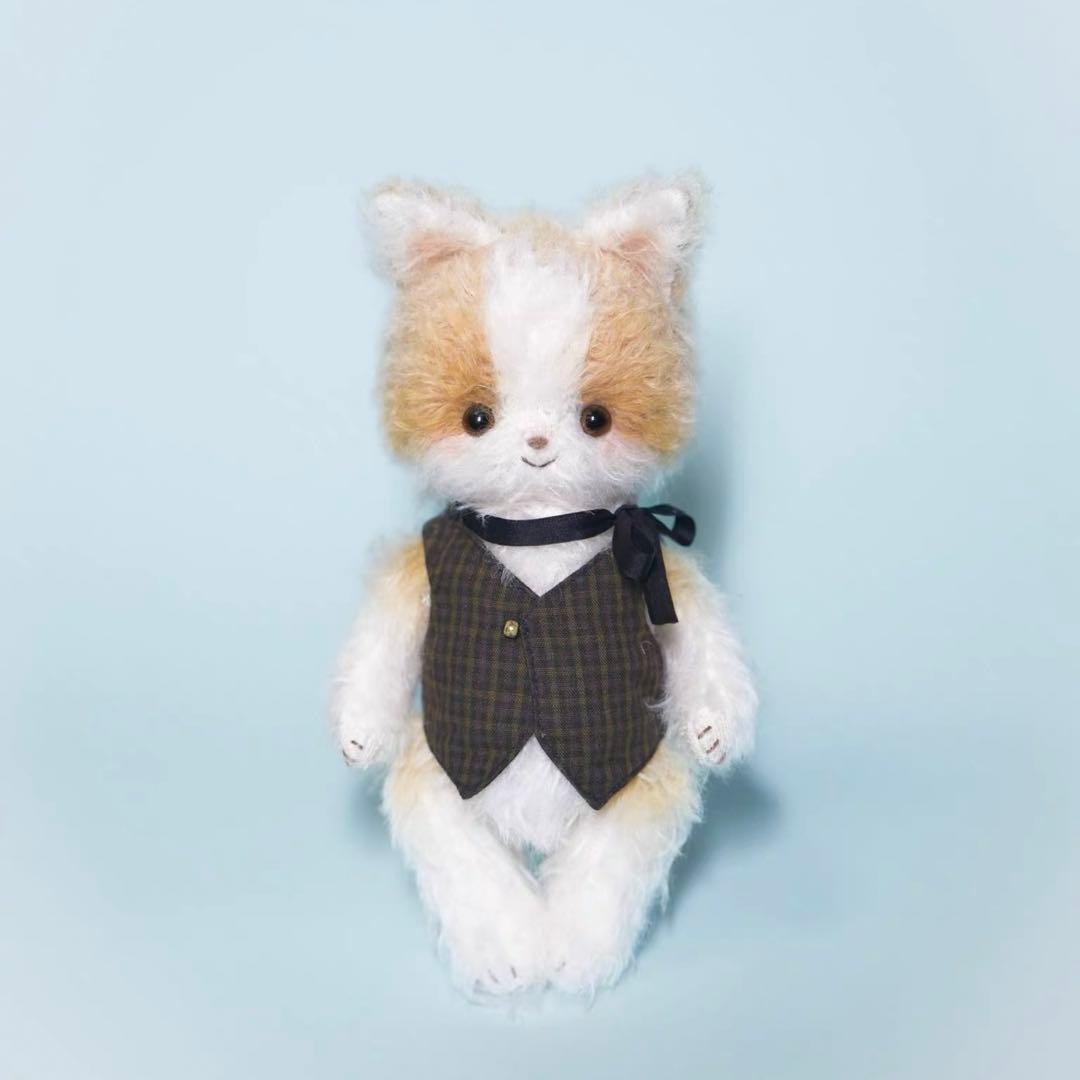 紳士服の猫さん アーティストベア テディベア 海外作家様 ハンドメイド 置物